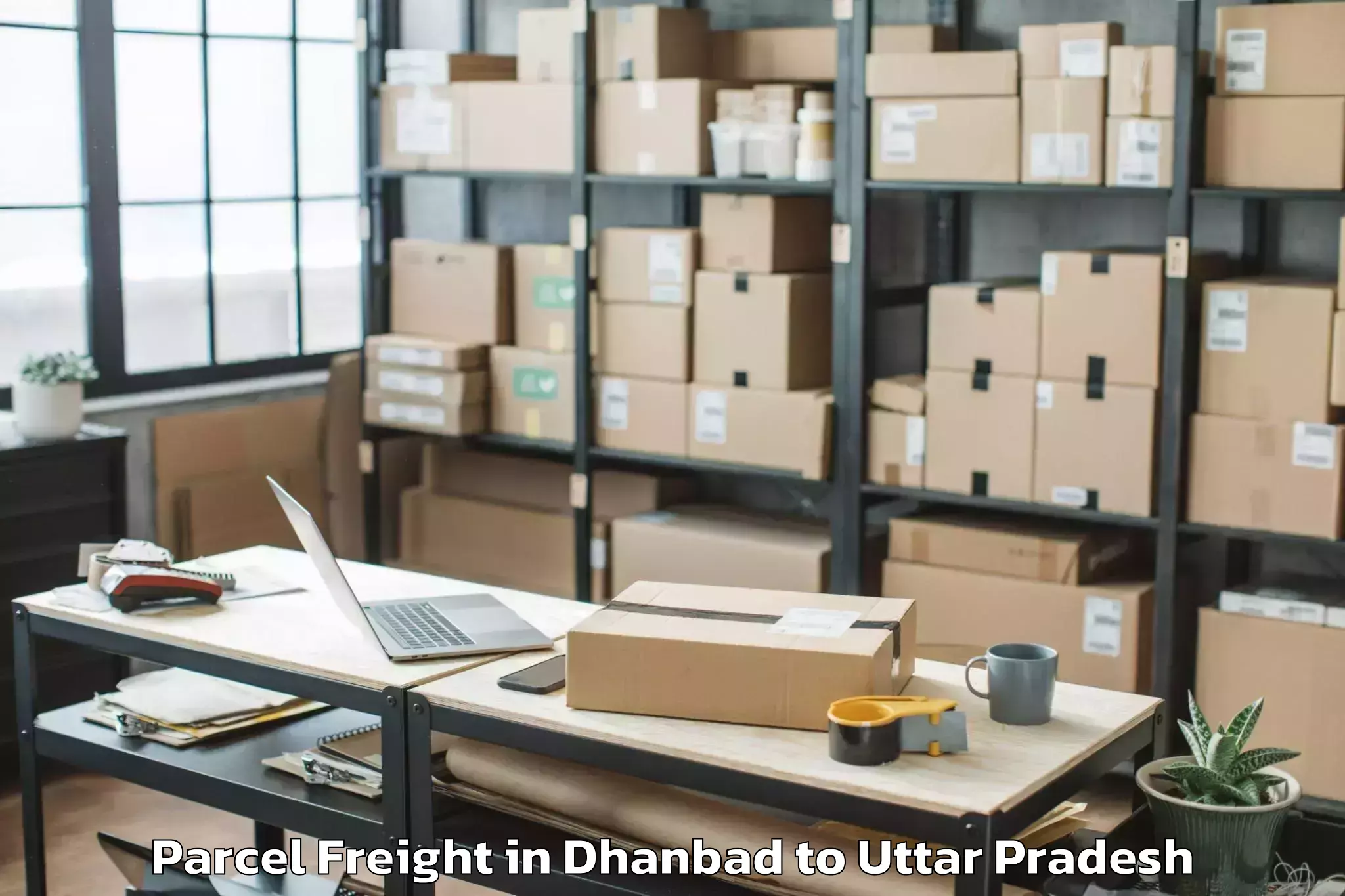 Easy Dhanbad to Sardhana Parcel Freight Booking